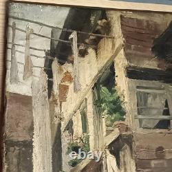Tableau Ancien Signé Anatole Salles Élève De Manet Maison Colombages