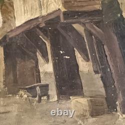 Tableau Ancien Signé Anatole Salles Élève De Manet Maison Colombages