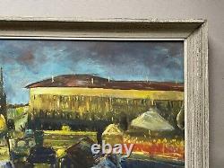 Tableau Ancien Signé, Encadré, Fête Foraine, Huile Sur Toile, Peinture, XXe