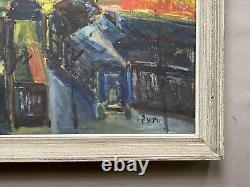 Tableau Ancien Signé, Encadré, Fête Foraine, Huile Sur Toile, Peinture, XXe