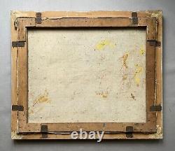 Tableau Ancien Signé, Encadré, Fête Foraine, Huile Sur Toile, Peinture, XXe