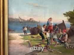 Tableau Ancien Signé Huile Sur Toile XIX Siècle