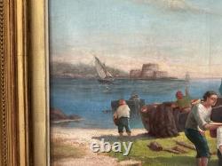 Tableau Ancien Signé Huile Sur Toile XIX Siècle