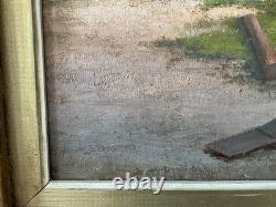 Tableau Ancien Signé Huile Sur Toile XIX Siècle