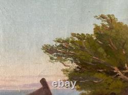 Tableau Ancien Signé Huile Sur Toile XIX Siècle
