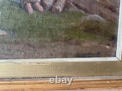 Tableau Ancien Signé Huile Sur Toile XIX Siècle