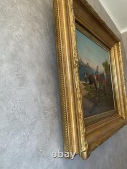 Tableau Ancien Signé Huile Sur Toile XIX Siècle