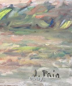 Tableau Ancien Signé Paysage Maritime Bretagne Mer