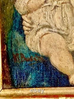 Tableau Ancien Vierge à l'Enfant Christ Peinture Religieuse à identifier