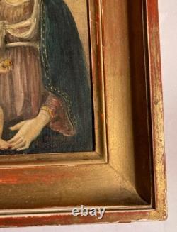 Tableau Ancien Vierge à l'Enfant Christ Peinture Religieuse à identifier