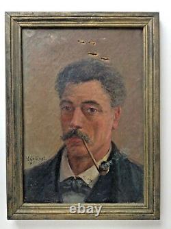 Tableau Ancien XIXe Impressionniste Portrait Henri Alexandre COLLINET 1860-1905