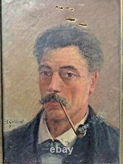 Tableau Ancien XIXe Impressionniste Portrait Henri Alexandre COLLINET 1860-1905