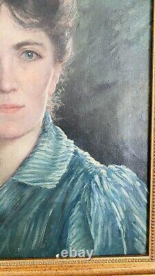 Tableau Ancien XlXe Huile sur toile Portrait Impressionniste Femme