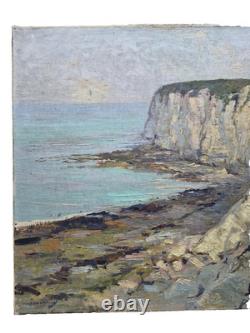 Tableau Ancien de Léon Launay (1890-1956) Côte Normande École De ROUEN