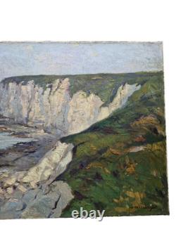 Tableau Ancien de Léon Launay (1890-1956) Côte Normande École De ROUEN