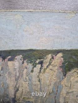 Tableau Ancien de Léon Launay (1890-1956) Côte Normande École De ROUEN