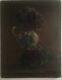 Tableau Ancien fin XIXe Bouquet de fleurs Violettes Huile sur toile signée