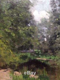 Tableau Ancien fin XIXème Impressionniste Le Ruisseau Dans le gout Alfred SISLEY