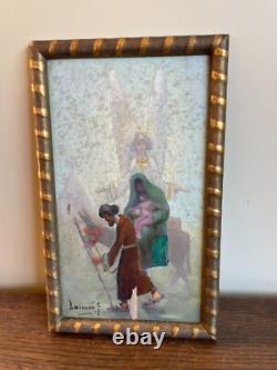 Tableau Ancien huile ai (début XXe-s) scène biblique
