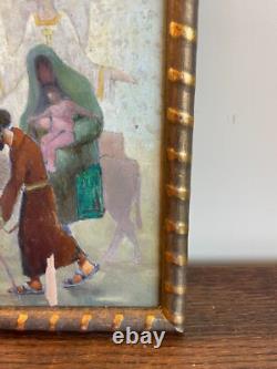 Tableau Ancien huile ai (début XXe-s) scène biblique