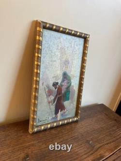 Tableau Ancien huile ai (début XXe-s) scène biblique