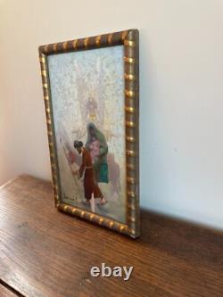 Tableau Ancien huile ai (début XXe-s) scène biblique