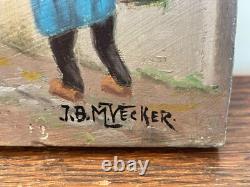 Tableau Ancien huile sur panneau J. B M VECKER (1899-1988) scène époque napoleon