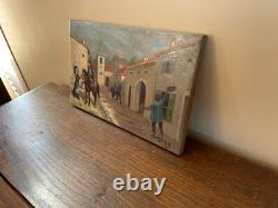 Tableau Ancien huile sur panneau J. B M VECKER (1899-1988) scène époque napoleon