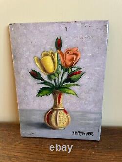 Tableau Ancien huile sur panneau J. B Maurice VECKER 1896-1998 nature morte