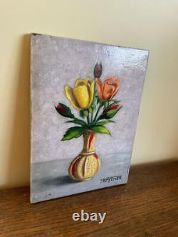 Tableau Ancien huile sur panneau J. B Maurice VECKER 1896-1998 nature morte