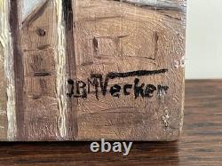 Tableau Ancien huile sur panneau J. B Maurice VECKER (1899-1988) Trégastel 1933