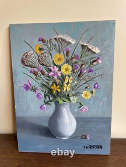 Tableau Ancien huile sur panneau J. B Maurice VECKER 1899-1988 nature morte