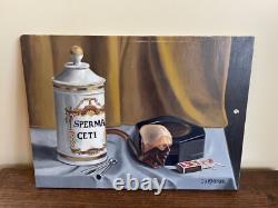 Tableau Ancien huile sur panneau J. B Maurice VECKER 1899-1988 nature morte