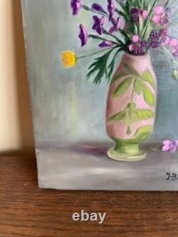 Tableau Ancien huile sur panneau J. B Maurice VECKER (1899-1988) nature morte