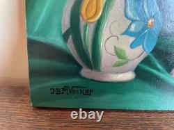 Tableau Ancien huile sur panneau J. B Maurice VECKER (1899-1988) nature morte