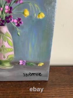 Tableau Ancien huile sur panneau J. B Maurice VECKER (1899-1988) nature morte