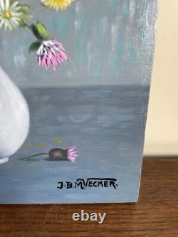 Tableau Ancien huile sur panneau J. B Maurice VECKER 1899-1988 nature morte