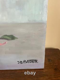 Tableau Ancien huile sur panneau J. B Maurice VECKER 1899-1988 nature morte
