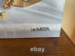 Tableau Ancien huile sur panneau J. B Maurice VECKER (1899-1988) nature morte