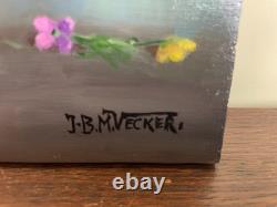 Tableau Ancien huile sur panneau J. B Maurice VECKER (1899-1988) nature morte