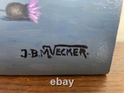 Tableau Ancien huile sur panneau J. B Maurice VECKER 1899-1988 nature morte