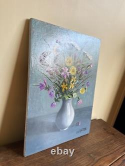 Tableau Ancien huile sur panneau J. B Maurice VECKER 1899-1988 nature morte