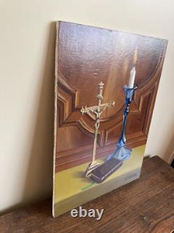 Tableau Ancien huile sur panneau J. B Maurice VECKER 1899-1988 nature morte