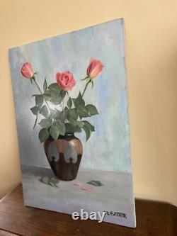 Tableau Ancien huile sur panneau J. B Maurice VECKER 1899-1988 nature morte