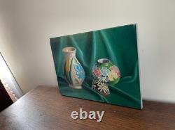 Tableau Ancien huile sur panneau J. B Maurice VECKER (1899-1988) nature morte