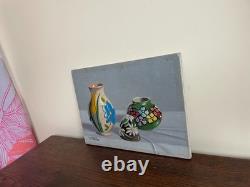 Tableau Ancien huile sur panneau J. B Maurice VECKER (1899-1988) nature morte