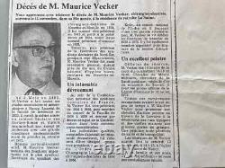 Tableau Ancien huile sur panneau J. B Maurice VECKER 1899-1988 nature morte