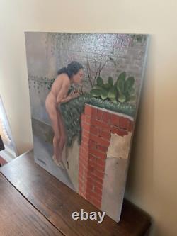 Tableau Ancien huile sur panneau J. B Maurice VECKER (1899-1988) nue