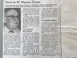 Tableau Ancien huile sur panneau J. B Maurice VECKER (1899-1988) nue
