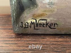 Tableau Ancien huile sur panneau J. B Maurice VECKER (1899-1988) paysans